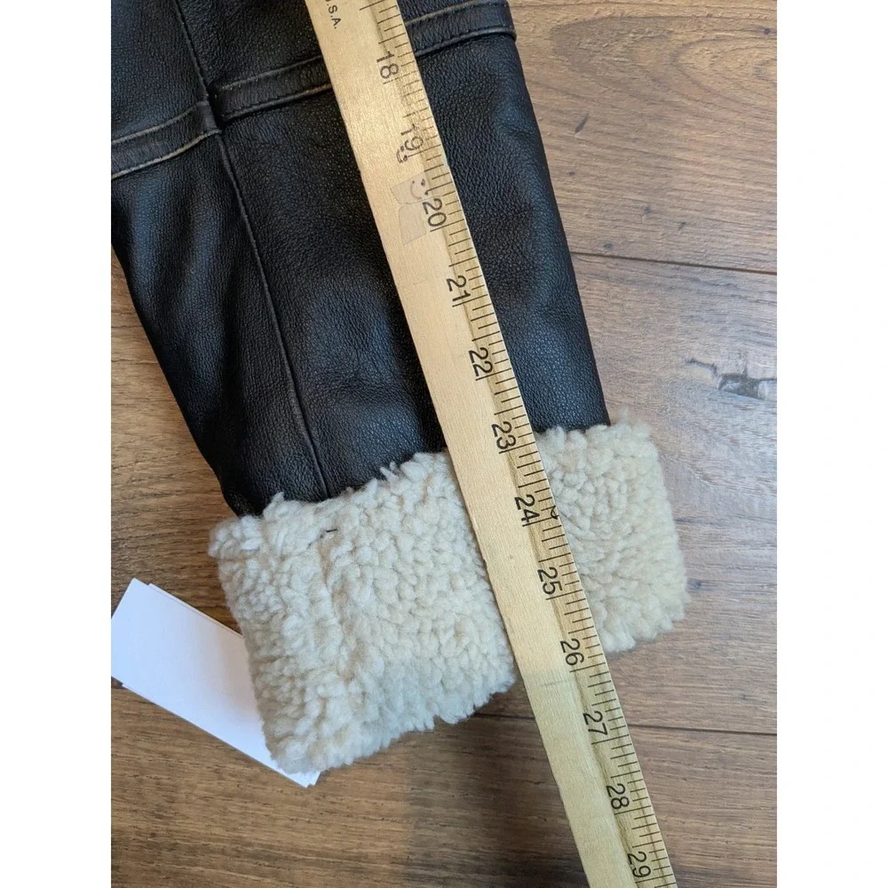 NWT $750 Wilsons Leather‎ Mens Sherpa Lined Leather Jacket Dark Brown Size M